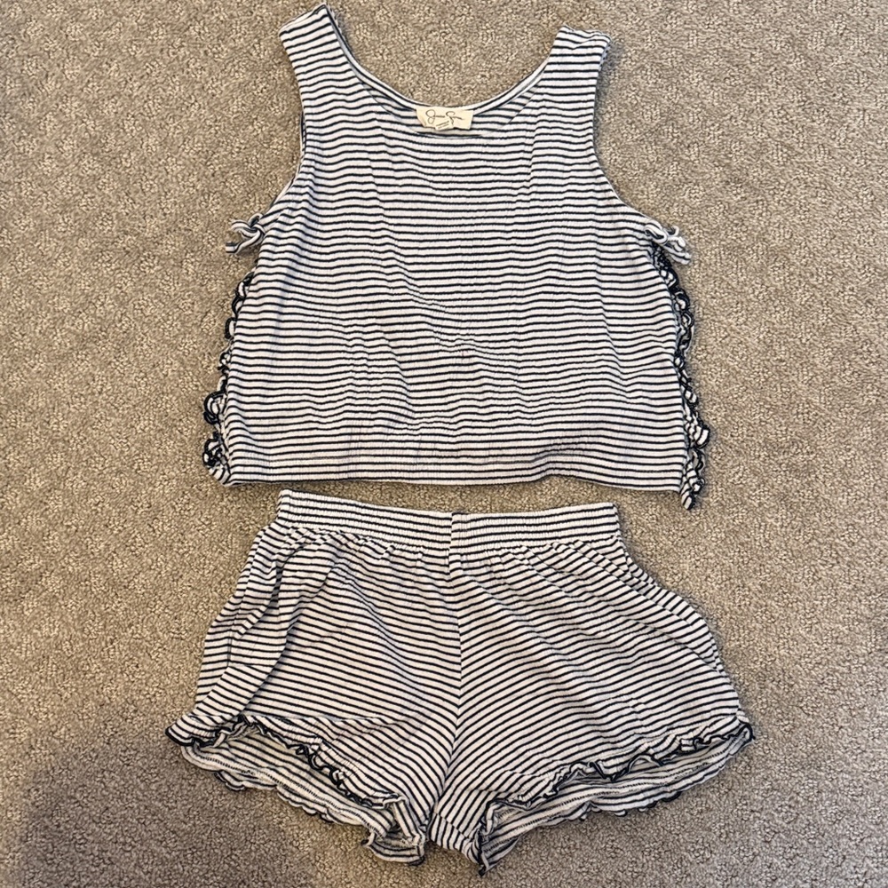 Striped Tank and Shorts Set